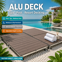 Système de terrasse modulaire en WPC à hauteur réglable, résistant aux intempéries, antidérapant, pour terrasse extérieure, bord de piscine, villa, cour