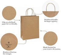 Sacs en papier kraft imprimés personnalisés pour cadeaux et courses, emballage alimentaire de luxe brun vierge, prix de gros abordable