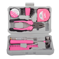 Kit d'outils de réparation domestique multifonctionnel en acier au carbone, à commande manuelle, avec porte-embouts, mallette rigide et boîte à outils renforcée pour quincaillerie