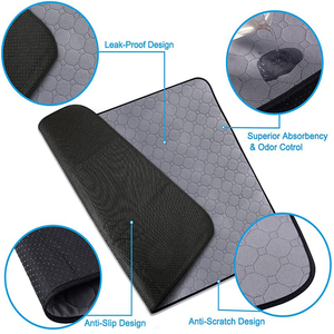 Extra Absorbant 5 Couches Matelassé Imperméable Chien Pipi Potty Pads Lavable Réutilisable Chiot M Incontinence Formation Pet Déchets Élimination - Product Image 4