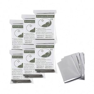 6 Pack Emergency Mylar <b>Blankets</b>-Durable Lightweight & Waterproof Survival Gear for <b>Camping</b> Hiking & Outdoor Rescue - Product Image 1