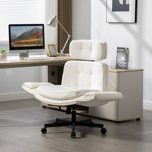 Silla Criss Cross con reposabrazos ajustables, ruedas, reposacabezas, asiento ancho, silla de tocador para uso con piernas cruzadas - Product Image 4