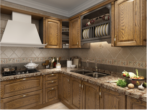 Armoire en bois massif de luxe de style européen et américain, design modulaire moderne, taille personnalisable, utilisation à domicile, au bureau et en cuisine, finition laquée - Product Image 4