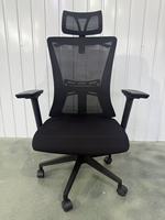 Chaise de bureau moderne en tissu maillé avec base coulissante réglable en hauteur, cadre zingué, accoudoirs fixes - Qualité commerciale