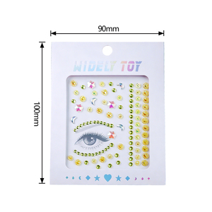 Autocollants adhésifs en gros pour femmes, bijoux de visage, maquillage, diamants, strass pour les yeux et le visage, tatouages temporaires pour festivals et raves - Product Image 2
