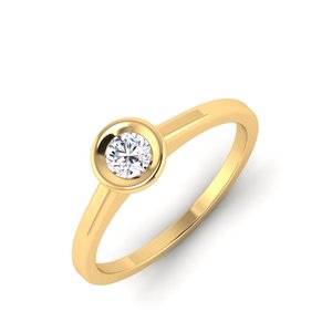 Bague solitaire vintage en or et argent sterling avec diamant, sertie en canal, plaquée rhodium, certifiée IGI, pour mariage, anniversaire, fiançailles - Product Image 1