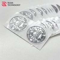 Autocollant en feuille d'or gaufrée avec caractéristiques anti-contrefaçon et imperméables pour boîte de présentation de cadeaux, étiquettes permanentes sur métal nickelé