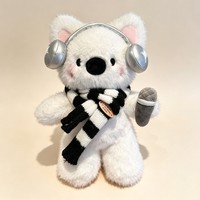 Ours en peluche gris, poupée en coton PP, animal en peluche, pendentif, cadeau de fête unisexe