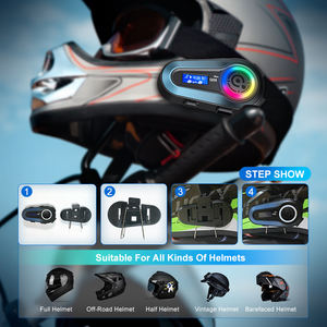 Intercomunicador de pantalla LCD Q08 para casco para uso en motocicleta, el mejor intercomunicador de motocicleta para conductor y pasajero - Product Image 6