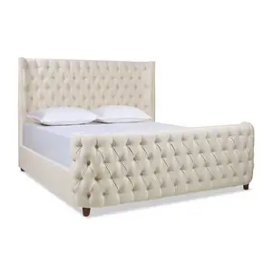 Conjunto de muebles de dormitorio, cama de trineo de madera maciza, nuevo diseño, marco de cama de plataforma tamaño King moderno de lujo