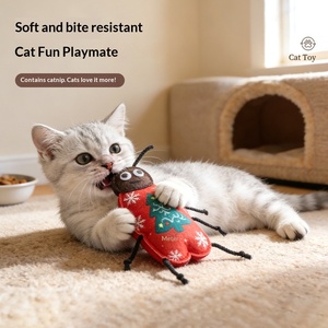 Jouet pour chat Série Insectes : Jouet interactif en feutre résistant aux morsures (type <span class=keywords><strong>cafard</strong></span>) et jouet anti-ennui en forme de coccinelle mignonne pour stimuler votre chat - Product Image 3