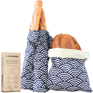 Doublure amovible pour un nettoyage facile, 2 sacs à pain en cire d'abeille XL pour pain fait maison, sacs à pain en cire d'abeille amovibles pour pain au levain - Product Image 1