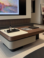 Table basse de salon pour usage domestique, nouveau style 2026, en pierre, extensible, multifonctionnelle, ensemble table à thé, esthétique raffinée, style mi-siècle