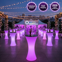 CoolQing – Ensemble de table de bar extérieur LED à 16 couleurs changeantes, mobilier moderne et étanche avec sièges lumineux pour événements (vente en gros)