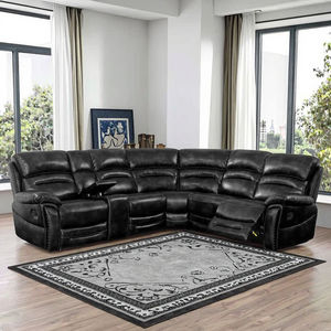 Sofá de esquina reclinable de cuero Air de bienvenida caliente con consola de almacenamiento extensible para salas de estar muebles para el hogar - Product Image 4