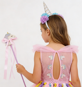 Gonna Tutu da <span class=keywords><strong>Sirena</strong></span> Arcobaleno per Bambine con Fiocco per Capelli, in Poliestere, Costume TV e Cinema per Mardi Gras/Carnival, Fornitura all'Ingrosso - Product Image 2
