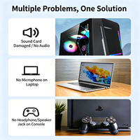 Carte son externe USB C 2 canaux, adaptateur double micro et casque 3,5 mm, espacement 9 mm, Plug & Play, coque en alliage, pour ordinateur portable, ordinateur de bureau, PS4, jeux