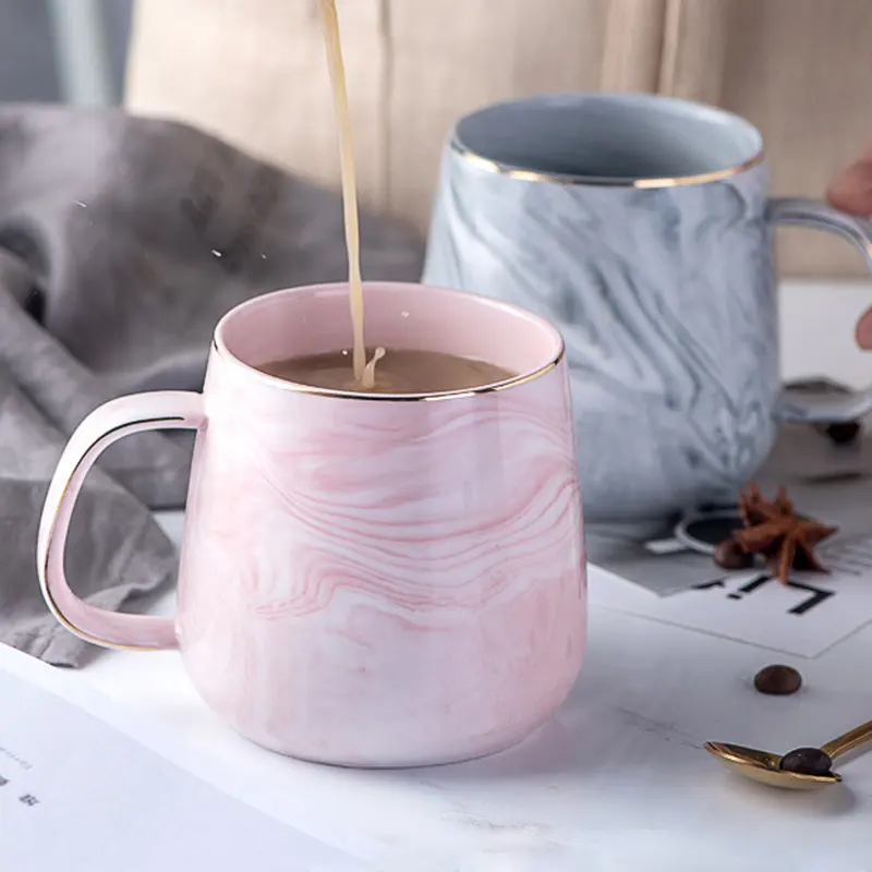 स्टाइलिश nordic सोने रिम सिरेमिक कॉफी कप रचनात्मक व्यक्तिगत ओटमील नाश्ता कप नया डिजाइन सिरेमिक मग