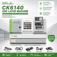 Tour CNC CK6140 pour acier, aluminium, laiton, cuivre, portée de 400 mm, alésage de 52 mm, tourelle 4T, banc de 750 mm, tournage de petites pièces