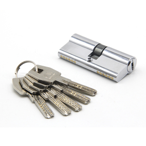 Cylindre de porte en laiton massif 60 70 <span class=keywords><strong>80</strong></span> à double ouverture avec clés informatisées, finition nickel satiné brossé, cylindres de serrure de porte de haute qualité - Product Image 6