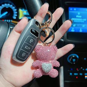 2024 New Luxury Bling Diamond Crystal Rhinestone Bear Car Keychain - Cute Metal <b>Key</b> <b>Ring</b> Charm for Girls - Product Image 4