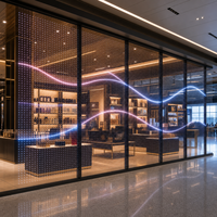 Écran LED transparent pour vitrine de magasin duty-free d'aéroport