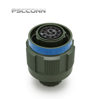 Connecteur circulaire industriel PSCCONN série D38999 de troisième génération à 3 broches haute densité, finition olive drab cadmium, fiche et prise