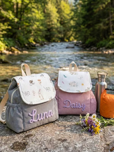 Mochila Infantil de Pana Ligera, Estilo Casual, con Nombre Bordado a Mano, Personalizada, para Jardín de Niños y Escuela - Product Image 2