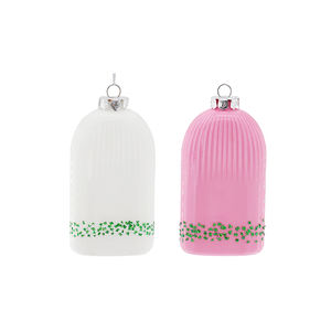 Kerstboom Decoratieve Roze & Witte Glazen Fles Kerstballen Kerstbal Boom Ornamenten Opknoping Kerstversiering Benodigdheden Cadeau - Product Image 1