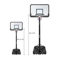 Aro de baloncesto portátil para jóvenes y adultos, altura ajustable, 5,9 '-10', sistema de tablero de pie