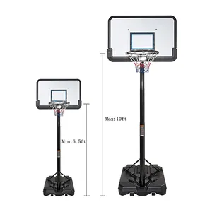 שני נוער מבוגרים נייד כדורסל חישוק גובה מתכוונן 5.9 '-10' עמדת כדורסל קרש גב מערכת