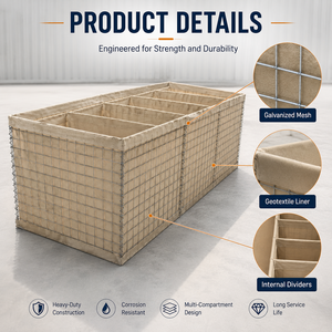 Système de défense <span class=keywords><strong>Hesco</strong></span> Barrier en treillis soudé galvanisé pour la sécurité des bases - Product Image 5