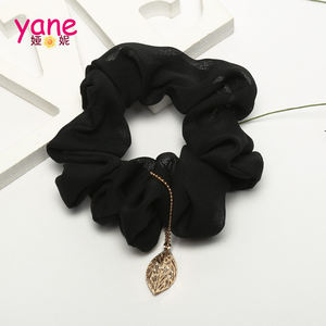 Franse Stijl Blad Hanger Rubberbands Pure Kleur Custom Scrunchies Haar Stropdassen - Product Image 6