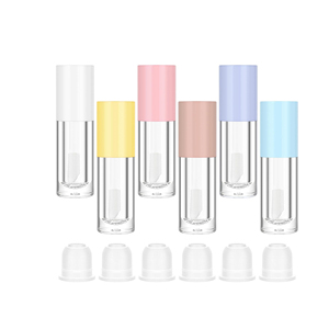Empty Lip Gloss Tube with Clear Brush 6ML Capacity Screen Printing Plastic <b>Small</b> Plating Color Lip Gloss <b>Bottle</b> for Blush - Product Image 1