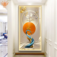 Tableau mural LED en porcelaine cristalline anti-décoloration, cadre en alliage d'aluminium, étanche et antirouille, peinture murale lumineuse, décoration intérieure