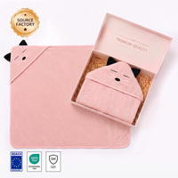 Serviette de Bain à Capuche 100% Coton Éponge, Motif Animal, Fabrication Directe Usine OEM ODM Marque Privée, Ensemble Cadeau Naissance Bébé Souvenir