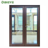 Puerta de entrada moderna de doble cristal con acabado de aleación de aluminio para patio de casa