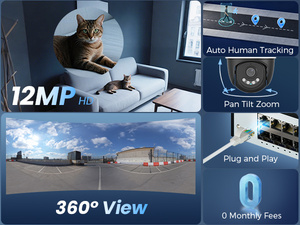 Kit de Cámara PTZ de Alta Definición de 8 Canales y 12MP con Audio Bidireccional, Visión Nocturna, Gran Angular, Tarjeta y Almacenamiento en la Nube, Sensor CMOS PK-8YH - Product Image 3