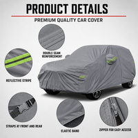 Housse de protection UV KXF pour berline et SUV, anti-poussière, imperméable, résistante aux rayures, en Oxford 150D, grise, fabrication OEM ODM