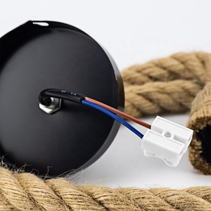 Lámpara Colgante Vintage de <span class=keywords><strong>Cuerda</strong></span> de Cáñamo con una o Dos Cabezas, E26, Iluminación Industrial Creativa - Product Image 5