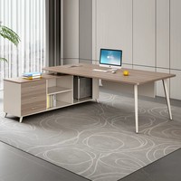 Ensemble de chaise de bureau de direction en bois de luxe léger, mobilier de rangement haut de gamme moderne et minimaliste pour superviseur et manager