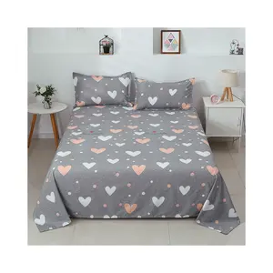 Drap plat personnalisé, 3 pièces, literie en forme de Queen ou une place, à bas prix,