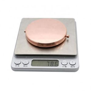 Branded Folded Round Rose Gold Metal Custom Logo Fashion Style Portable Cosmetic Pocket <b>Mirror</b> for Promotional Gifts - Product Image 2