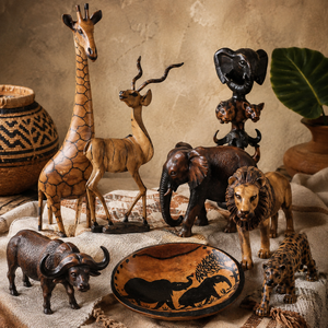 Sculpture de buste figuratif africain en bois sculpté de la marque Chisel, style Art Déco, artisanale, à suspendre au mur, décoration pour la maison, salon, bureau - Product Image 6