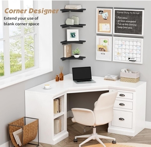 كتاب خشبي مستدير صغير أسود حديث عائم ، رف كتب صغير لغرفة النوم - Product Image 4