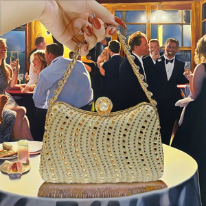 New Arrival Ladies Solid Color Satin Beading Clutch Handbag Waterproof Popular Pleated <b>Evening</b> <b>Bag</b> Shoulder Chain Party Fashion - Product Image 3