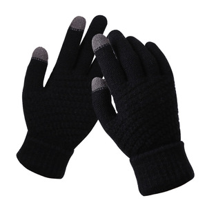 Mitaines tricotées chaudes d'hiver pour femmes et hommes, en polaire épaisse, à motif ananas, compatibles écran tactile - Product Image 2