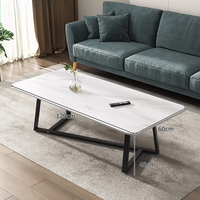 Grande table basse moderne pieds antidérapants avec cadre en métal table centrale stable pour bureau à domicile ou salle d'accueil