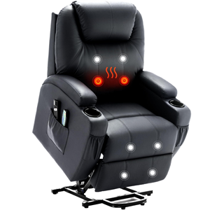 Fauteuil inclinable populaire avec massage par vibration, en cuir PU, structure métallique moderne, <span class=keywords><strong>aide</strong></span> à la santé, favori de l'industrie, <span class=keywords><strong>aide</strong></span> à se lever - Product Image 1