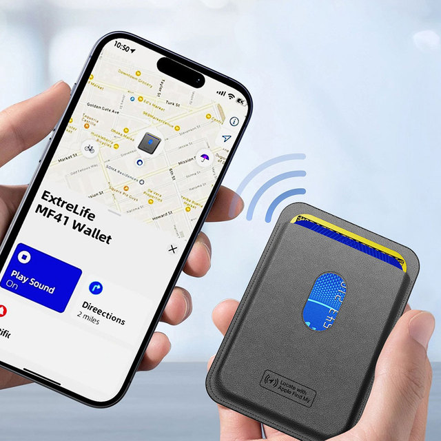 Find My Tag Smart Wallet Tracker Card with GPS Locator Magnetic Wallet Finder for Mobile Phones Anti-Lost Tracking Card Device